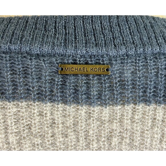 Michael Kors Womens Striped Alpaca Wool Blend Sweater Long Sleeve Crewneck SMALL - Picture 5 of 9